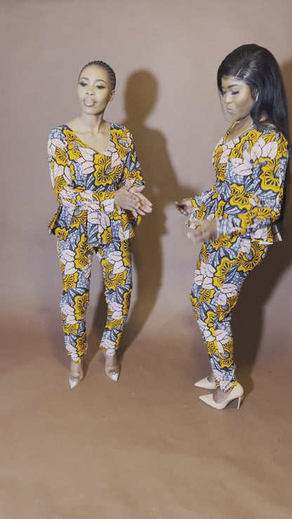African Print Peplum 2pc set