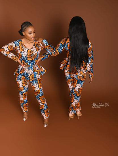 African Print Peplum 2pc set