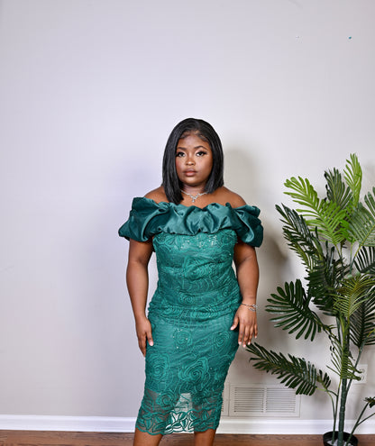 Emerald Green Lace Dress